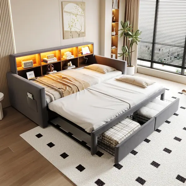 Ausziehbares Bett 90/180 x 190 cm