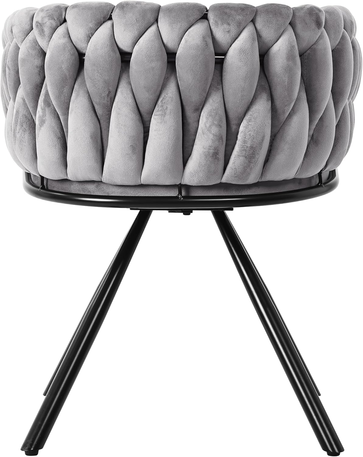 Merax Drehstuhl 6er Set, Moderne Esszimmerstuhl aus Samt, Armlehnstuhl Drehbar mit Metallbeinen, für Esszimmer, Wohnzimmer, Schlafzimmer, Grau — Ansicht 4