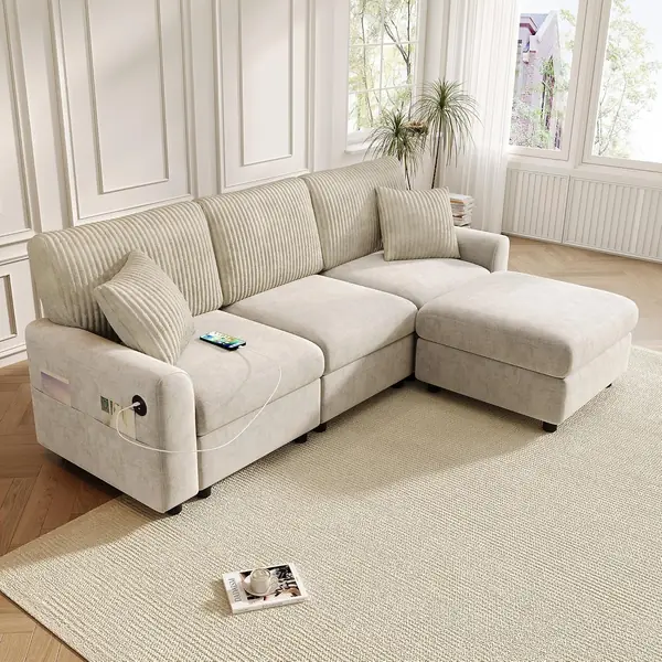 Ecksofa mit Hocker