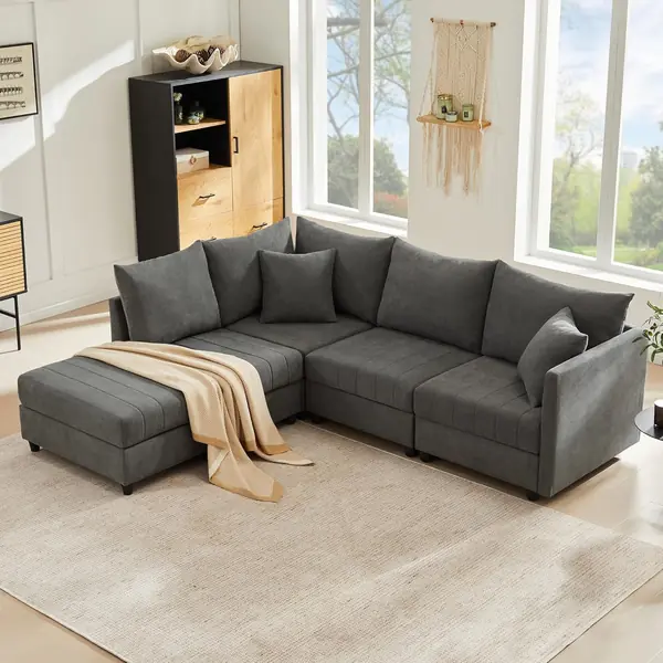 Ecksofa Modulares 5-Sitzer Sofa mit multifunktionalem