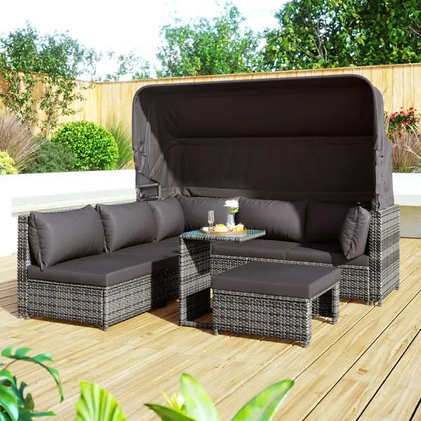 Gartenlounge-Set – 2X Einzelsessel, 1x Ottoman