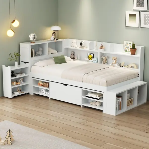 Kinderbett 90x200 cm mit Stauraum