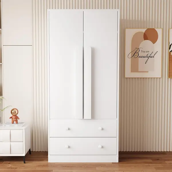 Kleiderschrank 70L x 40B x 170H cm – Weiß