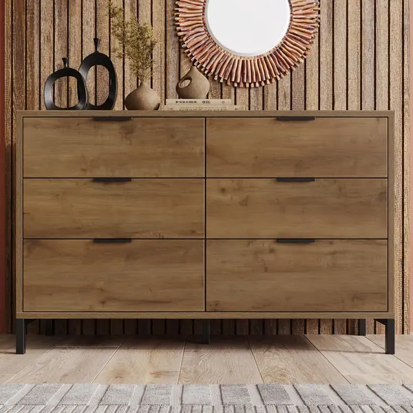 Kommode mit 6 Schubladen 120 cm