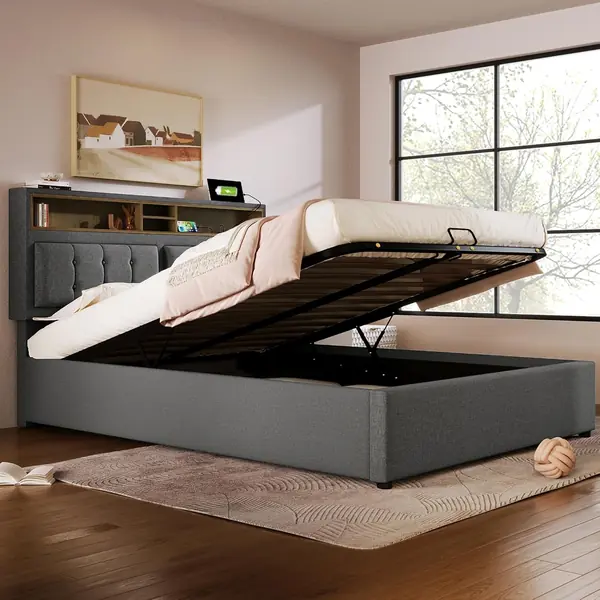 Polsterbett 160x200cm mit USB C Steckdose