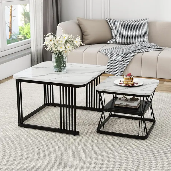 Quadratisch Couchtisch 2er Set