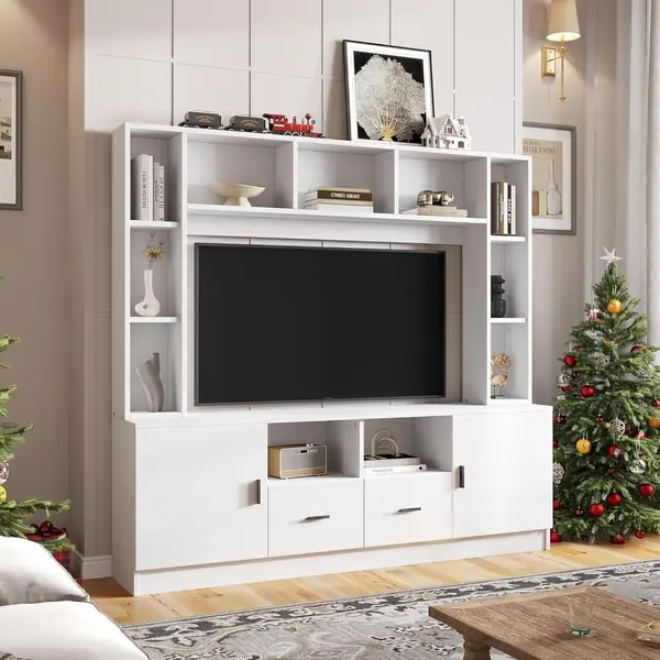 TV Wohnwand-Set – Anbauwand, TV-Schrank mit 2 Schränke